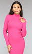 Fuchsia Bodycon Jurk met Rib Detail