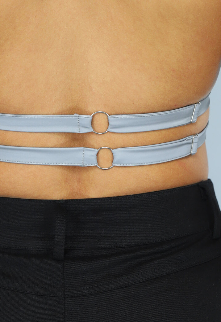 Reflecterende Halter Top met Ring Detail