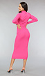 Fuchsia Bodycon Jurk met Rib Detail