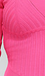 Fuchsia Bodycon Jurk met Rib Detail