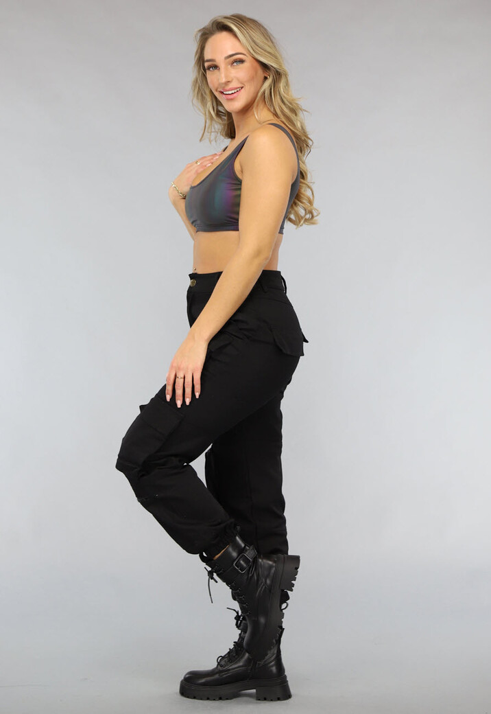 Reflecterende Korte Top met Padding