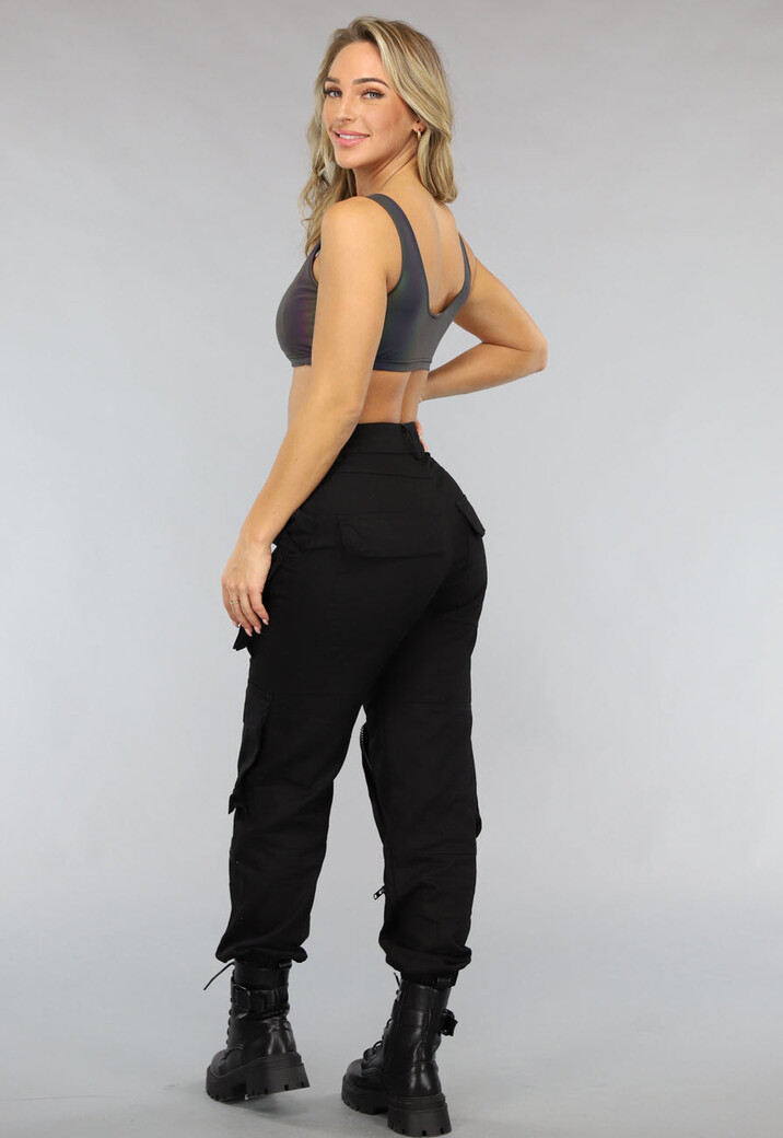 Reflecterende Korte Top met Padding