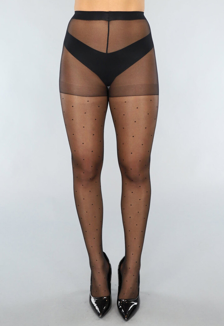 15 Denier Matte Polkadot Panty met Corrigerend Vlak