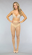 Glanzende Beige 15 Denier Panty met Corrigerende Taille
