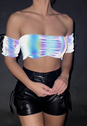 OP=OP! Reflecterende Off Shoulder Top