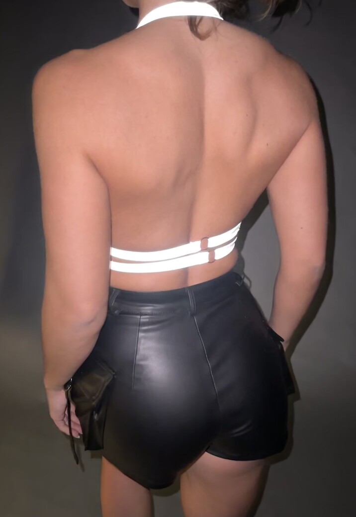 Reflecterende Halter Top met Ring Detail