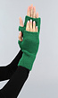 Groene Gebreide Vingerloze Handschoenen