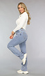 Blauwe Stretch Jeans met Rechte Pijpen