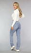 Blauwe Stretch Jeans met Rechte Pijpen