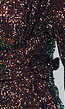 Multicolor Longsleeve Sequin Overslag Jurk met Strikdetail