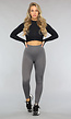 Antraciet Ribstof Fitness Legging