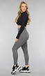 Antraciet Ribstof Fitness Legging