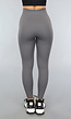 Antraciet Ribstof Fitness Legging