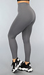 Antraciet Ribstof Fitness Legging