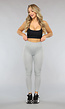 Lichtgrijze Ribstof Fitness Legging