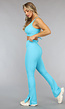 Blauwe Stretchy Split Sportlegging