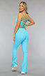 Blauwe Stretchy Split Sportlegging