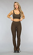 Donkerbruine Stretchy Split Sportlegging