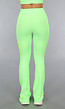 Neon Groene Sportlegging met Split Flair