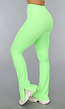 Neon Groene Sportlegging met Split Flair