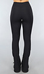 Zwarte Ribstof Flair Sportlegging met Split