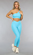 Blauwe One Shoulder Sporttop met Uitneembare Pads