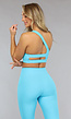 Blauwe One Shoulder Sporttop met Uitneembare Pads