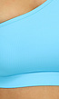 Blauwe One Shoulder Sporttop met Uitneembare Pads
