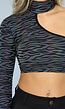 Reflecterende Zebra One Shoulder Top