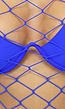 Blauwe Bodysuit met Grote Fishnet