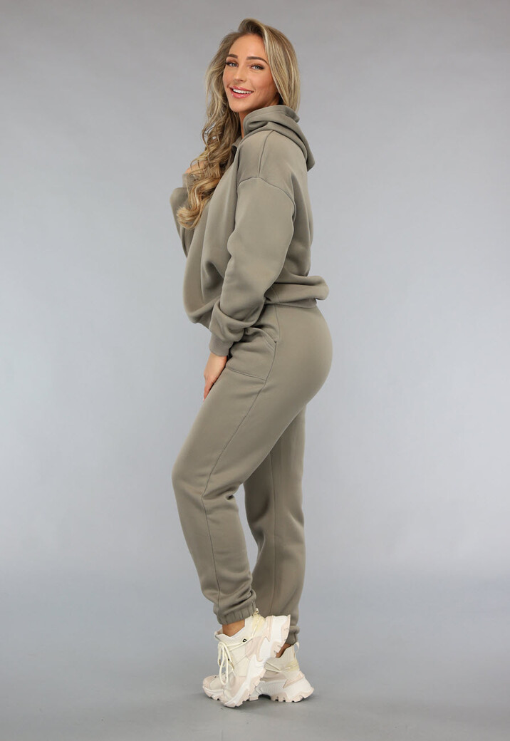 Fleece Joggingpak in Taupe