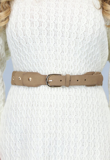 SALE50 Western Look Riem in Taupe