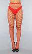 Rode Basic Panty met Grote Fishnet