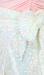 Witte Overslag Rok met Multicolor Sequins