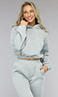 Grijze Lounge Set met Cropped Trui