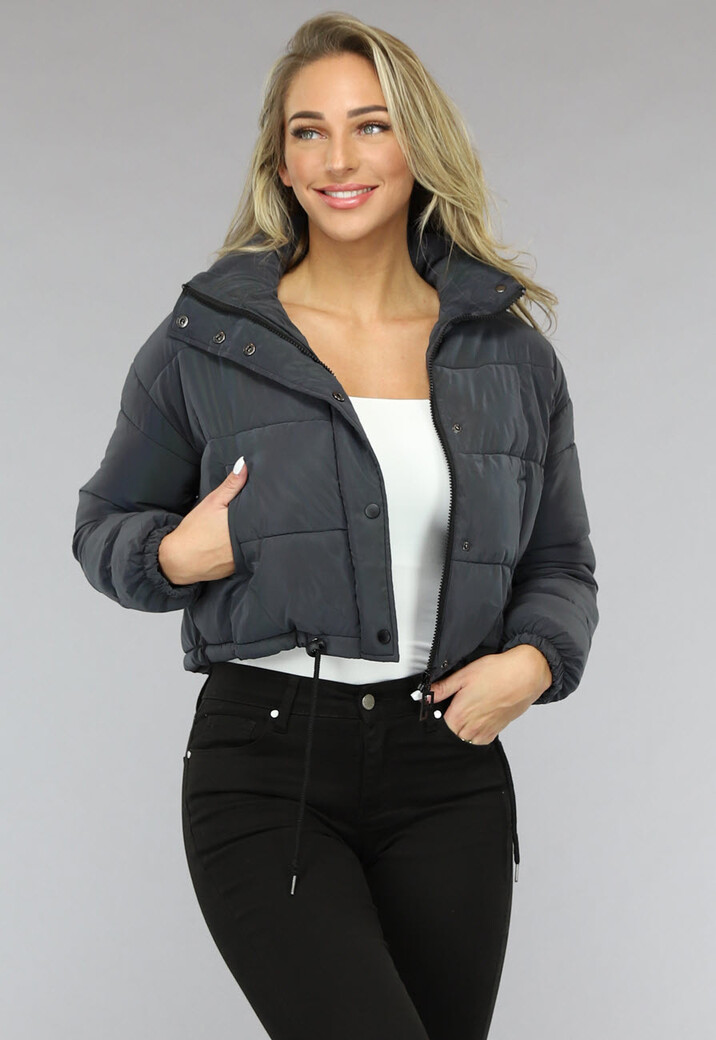 Regenboog Reflecterende Gewatteerde Bomber Jas