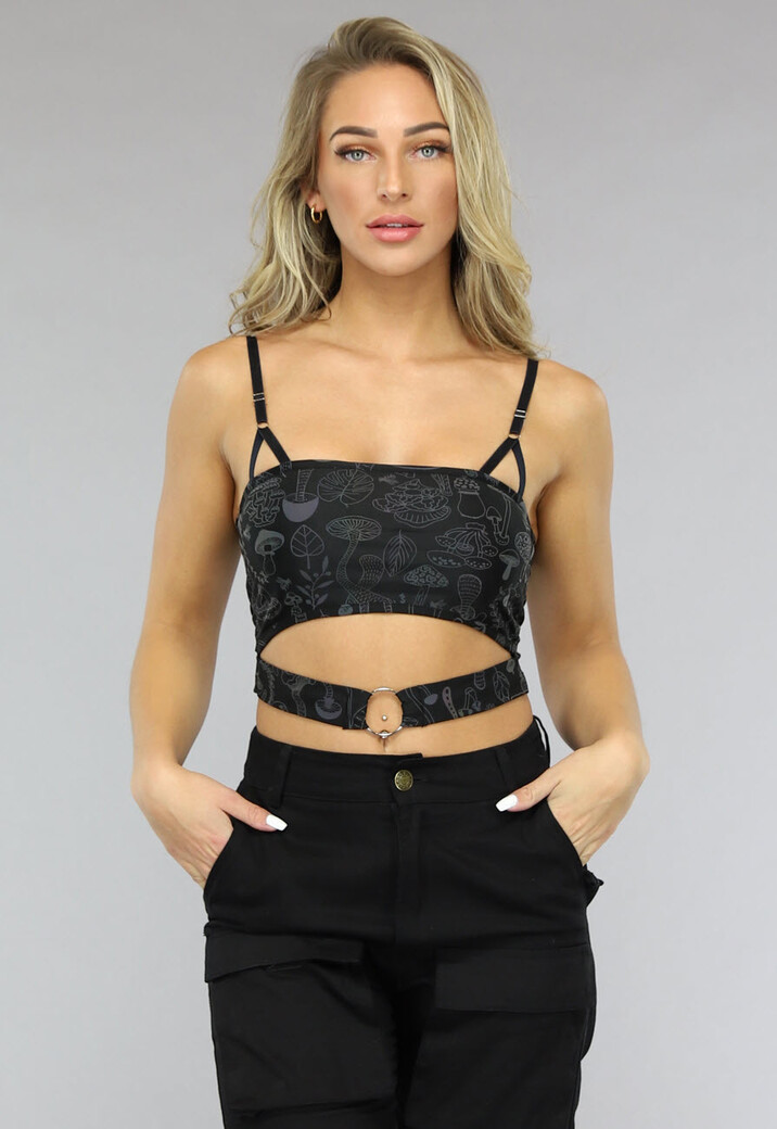 Bandeau Top met Reflecterende Print