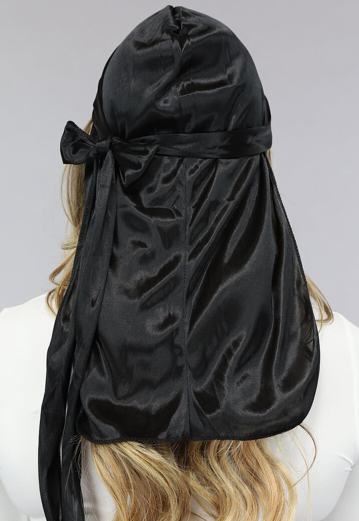 Zwarte Satijnen Wave Cap