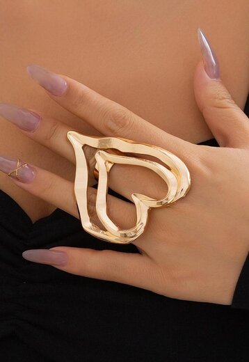 SALE50 Grote Gouden Heart Ring