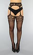 Trendy Panty met Jarretel-Look Zwart