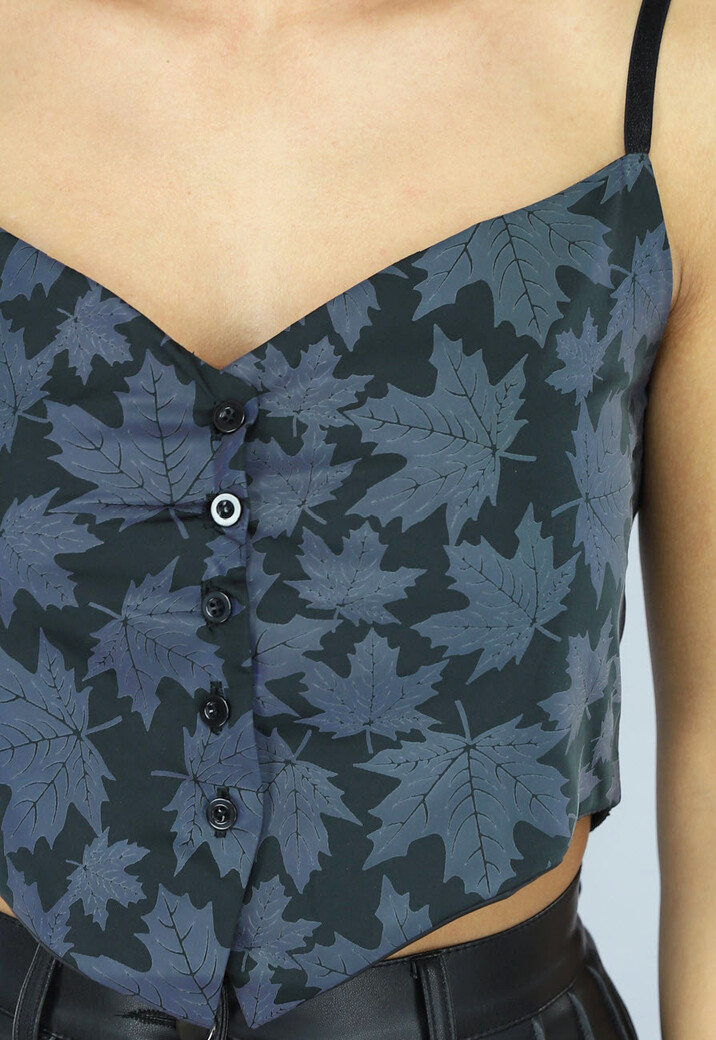 Gilet Look Top met Reflecterende Print