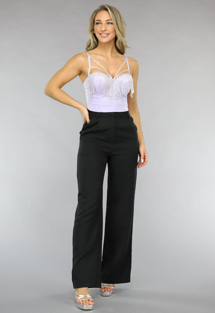 Strappy Lila Glitter Balconette Top