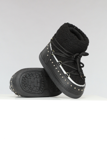 OP=OP.14.AV Zwarte Winter Laarzen met Studs