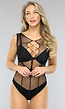 Halter Net Bodysuit met Glitter Steentjes