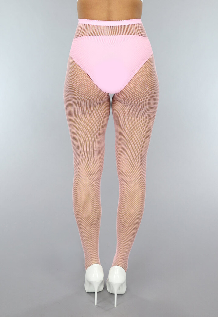 Lichtroze Fishnet Panty met Klein Patroon
