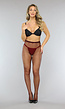 Wijnrode Fishnet Panty met Klein Patroon