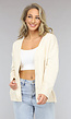 Korte Beige Fijn Gebreide Cardigan