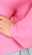 Roze Rib Gebreide Trui met Hoge Hals