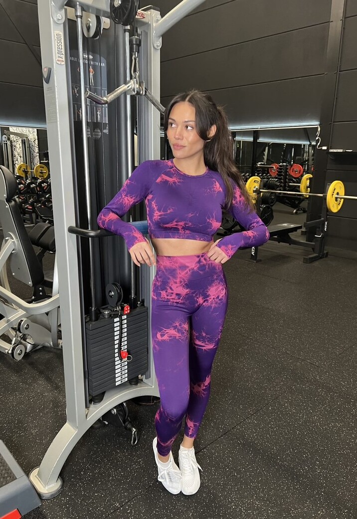 2-Delige Paarse Sportset met Print