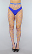 Blauwe Panty met Extra Grote Fishnet